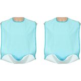 Caress 2'li Ekonomik Set - Caress G885 Yeşil Renk Cepli - Çıtçıtlı Yıkanabilir Yetişkin Hasta Yemek Önlüğü