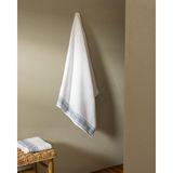Caresse %100 Pamuk Banyo Havlusu - Beyaz/gri - 70 x 140 cm - Beyaz - Gri