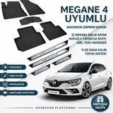 CarEste Renault Megane 4 4d Havuzlu Paspas Seti Kapı Eşiği Hediyeli 2016-2024 Uyumlu - Siyah