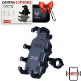 CARETECH CARETECH CT-M10 Telefon Tutucu Titreşim Önleyici Motosiklet Gidon Montajlı 8 Pençeli Sabitleme