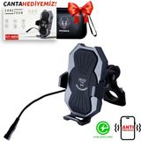 CARETECH CT-M04 Telefon Tutucu Titreşim Önleyici Modül Şarjlı Gidon Montaj Motosiklet Üniversal
