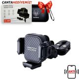 Caretech CT-M19 Telefon Tutucu Titreşim Önleyicili Motosiklet Gidon Ayna Montajlı Klipsli Su Geçirmez