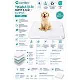 CARETEX Abso Yıkanabilir Kedi Köpek Tuvalet Eğitim Pedi 75x85 cm | Emici Su Geçirmez Çişi Eğitim Altı Pedi (BEYAZ)
