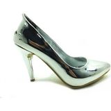 Çarıkçım Stiletto Kadın Ayakkabı Gümüş-Ayna 61 700