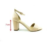 Çarıkçım Tek Bantlı Topuklu Kadın Ayakkabı Ten-Cilt 61 08 - Ten Cilt