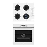 Carino 4 Fonksiyon Dijital Beyaz Power Turbo 2'li Cam Ocaklı Ankastre Set (Fırın+Ocak)