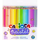 Carioca 24'lü Pastel Renkli Kuruboya Kalem Seti 17,5 cm Şeffaf Kutulu Dayanıklı Tasarım