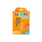 CARIOCA 3 In 1 Jumbo Bebek Ahşap Gövdeli Boya Kalemi 6lı (kalemtraş Hediyeli) (kuru Boya Sulu Boya V