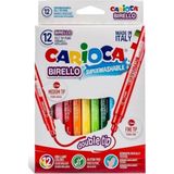 Carioca 41457 Jumbo Çift Uçlu Yıkanabilir Keçeli Kalem 12 Renk