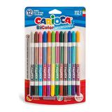 Carioca 42265 12'li 24 Renk Bicolor Süper Yıkanabilir Çift Uçlu Keçeli Kalem