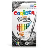 Carioca 42937 10 Renk Kaligrafi Keçeli Brush Marker Boya Kalemi