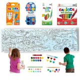 Carioca 4'Lü Boyama Seti + Lino Yapışkanlı Boyama Kağıdı 200X30 Cm Age Of Dınosaurs