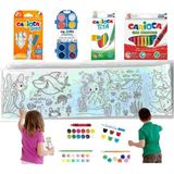 Carioca 4'Lü Boyama Seti + Lino Yapışkanlı Boyama Kağıdı 86X20 Cm Sea World