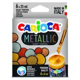 Carioca 6'lı Metalik Parmak Boya Seti 25 ml İtalya Menşeli Renkli Yüzeyler İçin Üstün Kalite