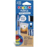 Carioca Akrilik Paint Marker Fırça Uçlu Su Bazlı 2'li Set Mavi ve Siyah Renkler