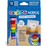 Carioca Akrilik Paint Marker Su Bazli Fırça Uçlu 10'lu - Çok Renkli