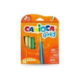 Carioca Baby 10'lu Üçgen Kuru Boya Kalem Seti 2+ Yaş İçin Canlı Renkler ve Kalın Gövde
