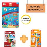 Carioca Baby Keçeli Kalem 6'lı, Joy 12'li Keçeli Kalem ve Boya Sil Aktivite Kitabı (Tükenmez Boyama Kitabı)