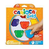 Carioca Baby Teddy 6lı Şekilli Mum Boya Çok Renkli
