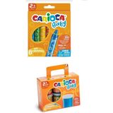 Carioca Bebek Parmak Boyası 6'lı ve Jumbo Bebek Pastel Boya 8 Renk 2'li Set Ko