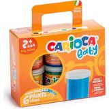 Carioca Bebek Yıkanabilir Parmak Boyası, 6 Renk x 80 gr - Ana Renkler