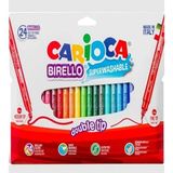 Carioca Birello Çift Taraflı Yıkanabilir Keçeli Kalem 24 Renk 1 ADET İtalya Menşeli