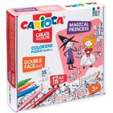 Carioca Boyanabilir Puzzle Magıcal Princess 35 Parça Çift Taraflı 12 Adet Joy Keçeli 42941