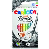 Carioca Fırça Uçlu Keçeli Kalem Seti 10 Adet Çocuklar İçin Yıkanabilir ve Güvenli