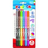 Carioca İki Renkli Çift Uçlu Keçe Uçlu Kalem (6'lı Paket)