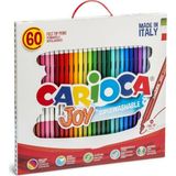 Carioca Joy 60 Renk Yıkanabilir Keçeli Kalem Seti Renkli Toksit İçermeyen Kalemler