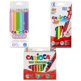 Carioca Joy Keceli Kalem - Carioca Wax Crayons - Carioca Pastel Kuru Kalem 3 Adet Boyama Seti