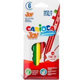 Carioca Joy Yıkanabilir 6'lı Keçeli Kalem Seti Renkli Plastik Uçlar ile Çocuklar İçin Güvenli