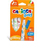 Carioca Jumbo Bebek Süper Yıkanabilir Keçeli Boya Kalemi 6lı + 2 Yaş (3 Adet)