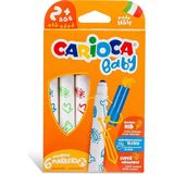 Carioca Jumbo Bebek Süper Yıkanabilir Keçeli Boya Kalemi 6lı + 2 Yaş (5 Adet)