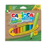 Carioca Jumbo Eco Family 12’li Yıkanabilir Jumbo Keçeli Kalem 43461 - Çok Renkli