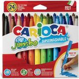 Carioca Jumbo Keçeli Kalem 24 Renk Yıkanabilir Kalem Seti ile Eğlenceli Çizimler 40570