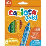 Carioca Jumbo Pastel Boya 8'li 1 Adet Yıkanabilir Renkli Boyalar 3+ Yaş İçin Kolay Tutuş