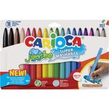 Carioca Jumbo Süper Yıkanabilir Keçeli Kalem 18'li Renkli Set, 6 mm Uç, İtalya Üretimi