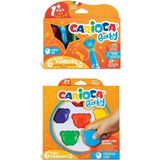 Carioca Jumbo Yıkanabilir Keçeli Boya Kalemi ve Baby Teddy Crayons 6lı Renkli Set