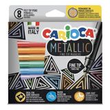 Carioca Metalik Keçeli Kalem 6'lı Set Su Bazlı Mürekkep ile Kalıcı ve Canlı Renkler