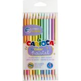Carioca Pastel Renk Çift Taraflı Kuru Boya Kalem 12'li (24 Renk) Çocuklar İçin Eğlenceli Boyalar