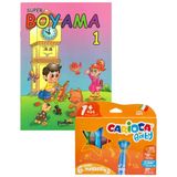 Carioca Süper Jumbo Teddy Keçeli Kalem 6 Renk ve Boyama Kitabı Set