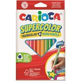 Carioca Supercolor 12'li Üçgen Kuru Boya Kalemi Çok Renkli %100 Ahşap Premium Kalite