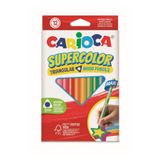 CARIOCA SUPERCOLOR MAXI ÜÇGEN KURU BOYA KALEMİ 12'Lİ %100 AHŞAP PREMIUM KALİTE