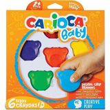 Carioca Teddy Baby Crayons Boya 6'lı +1 Yaş - Çok Renkli - standart - mum Boya