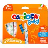 Carioca Teddy Jumbo 12'li Yıkanabilir Keçeli Boya Kalemi 2 Yaş İçin Dermatolojik Olarak Test Edilmiş