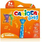 Carioca Teddy Jumbo Bebek Yıkanabilir Keçeli Boya Kalemi 6lı (2 Adet)