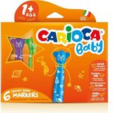 Carioca Teddy Jumbo Bebek Yıkanabilir Keçeli Boya Kalemi 6lı (5 Adet) Eğlenceli ve Güvenli Tasarım