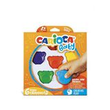 Carioca Teddy Şekilli Elleri Kirletmeyen 6'lı Bebek Mum Boyaları - Beyaz