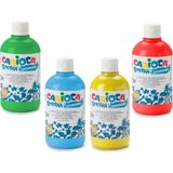 Carioca Tempera 4'lü Yıkanabilir Sulu Boya Seti 500 ml Ana Renkler Yeşil Kırmızı Sarı Mavi